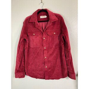 Deso Supply Co Valhalla Cord Shirt Jacket Button Up Men Size Medium Shacket Red